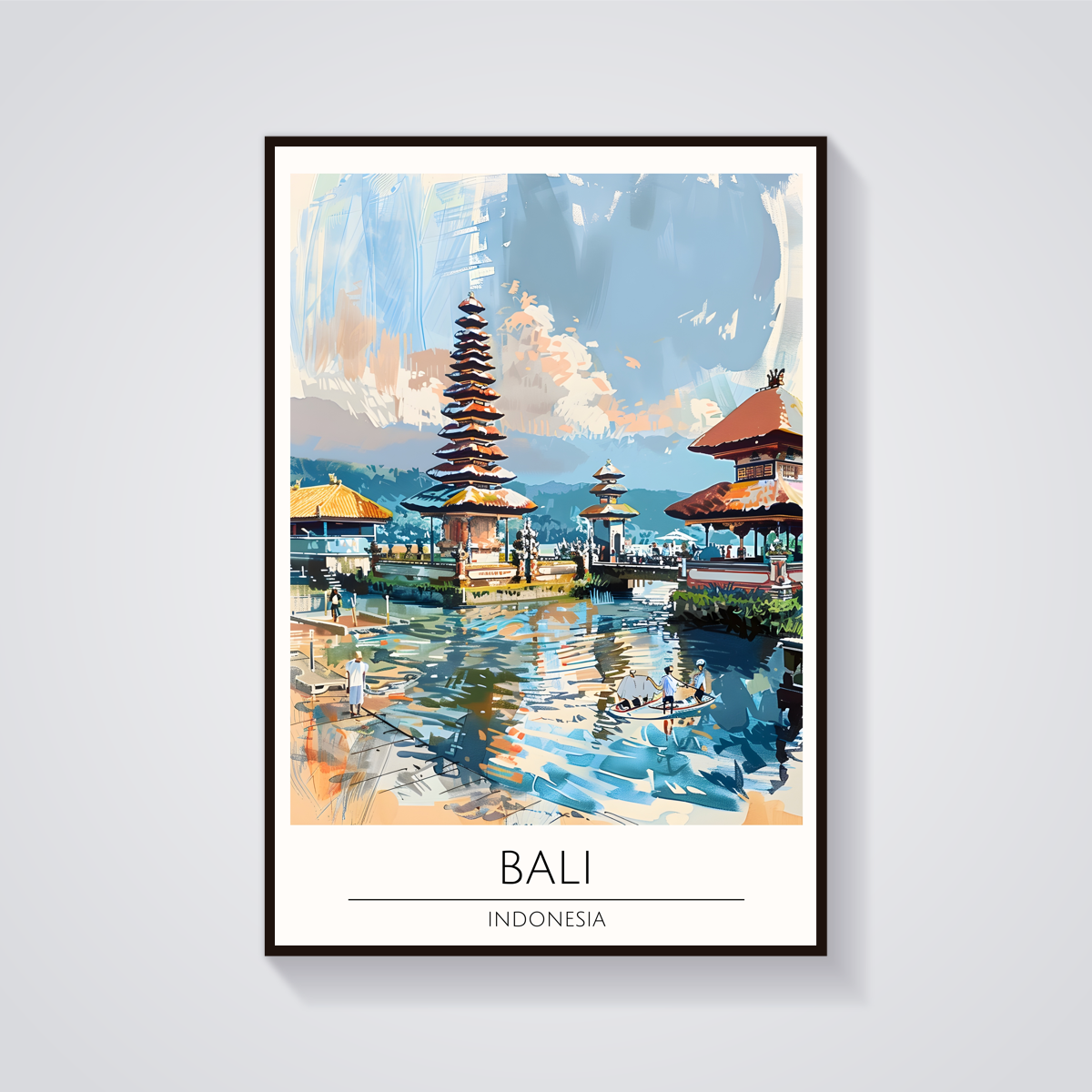 Bali Temple Lake Poster