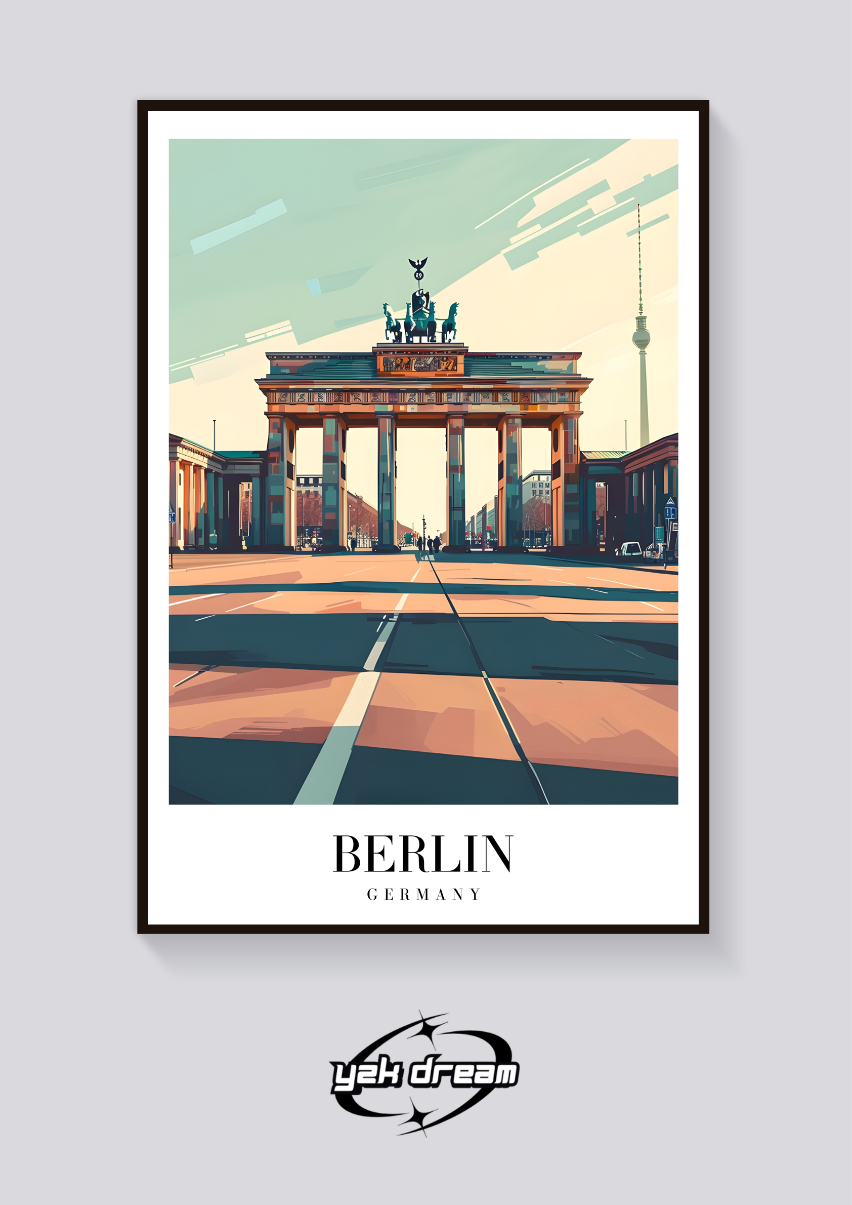 Brandenburg Gate Vintage Poster
