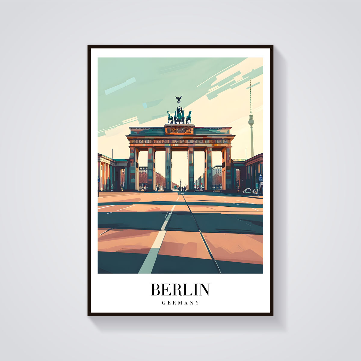 Brandenburg Gate Vintage Poster