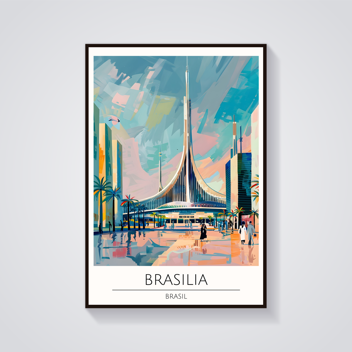 Brasilia Cathedral Art Deco Poster