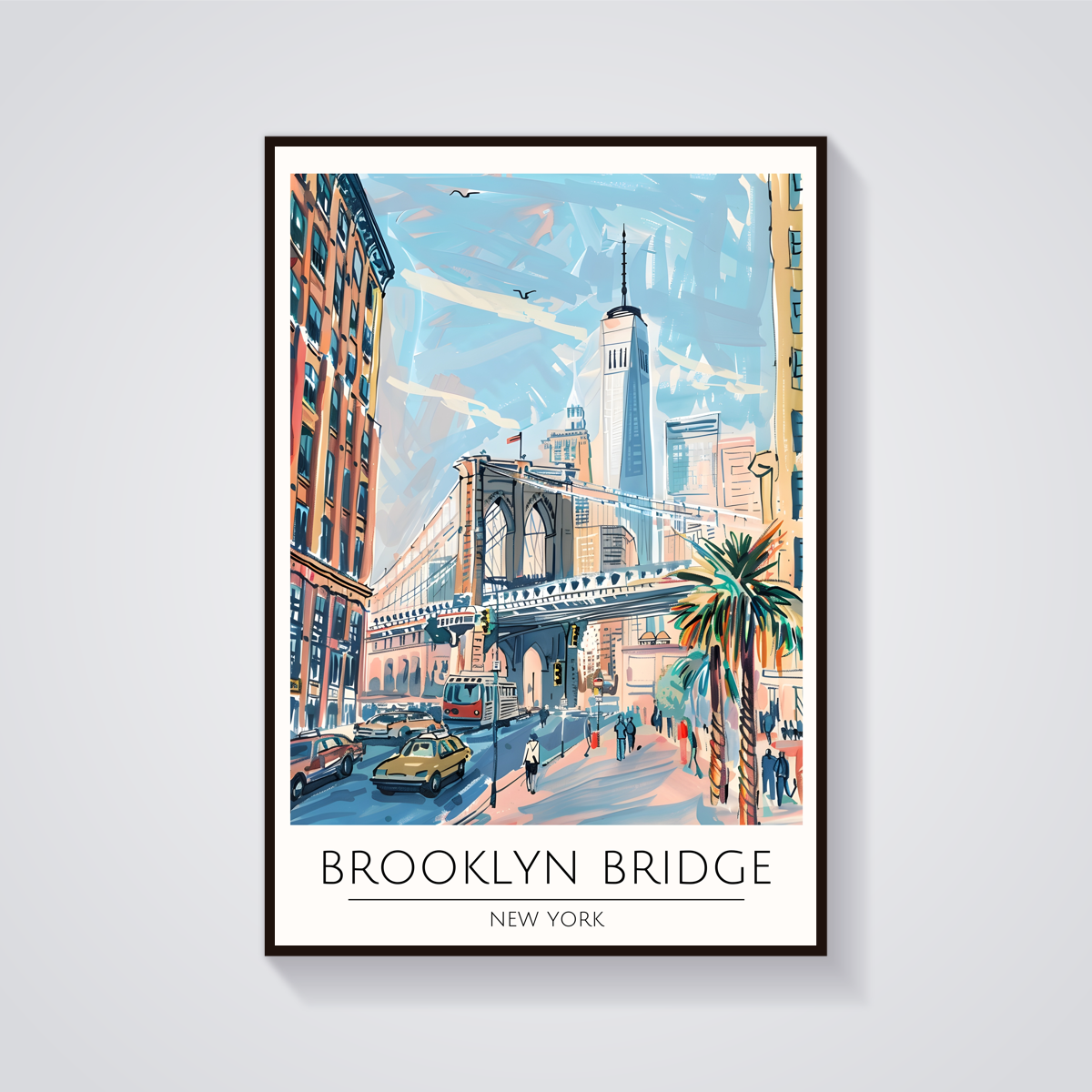 Brooklyn Bridge Art Deco Poster