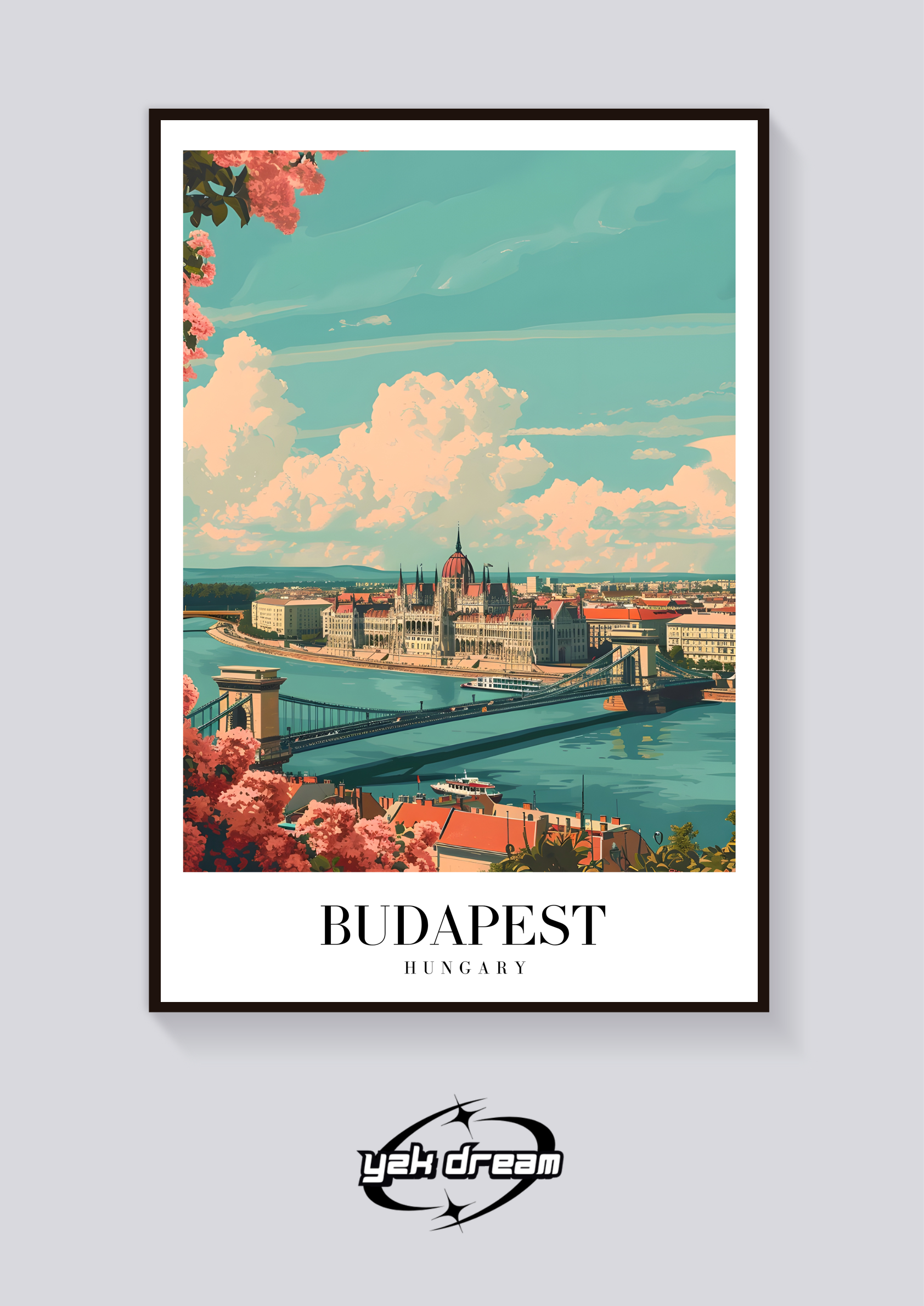 Budapest Parliament Vintage Poster