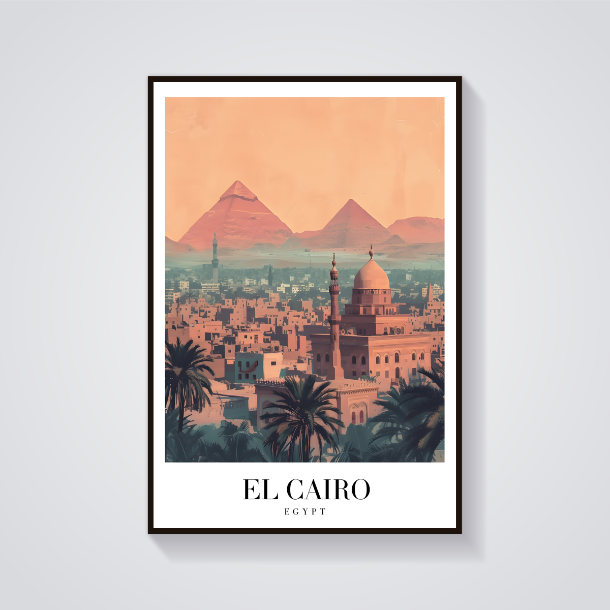 Cairo Pyramids Vintage Travel Poster