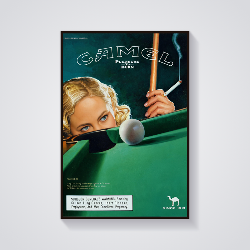 Y2K Camel Pool Table Ad Poster