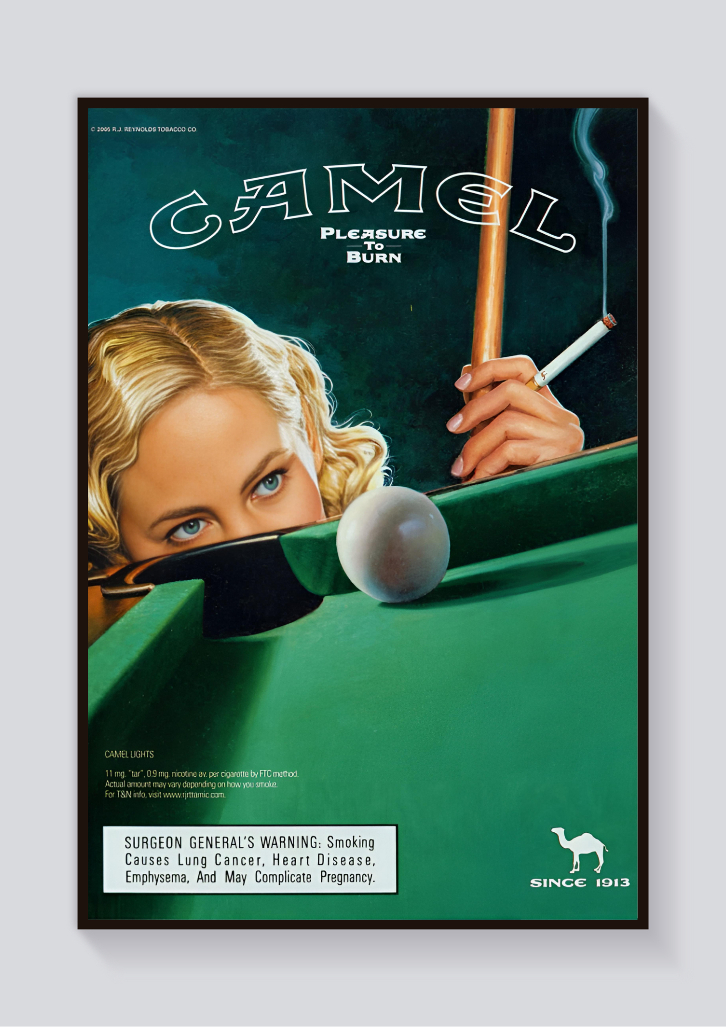 Y2K Camel Pool Table Ad Poster