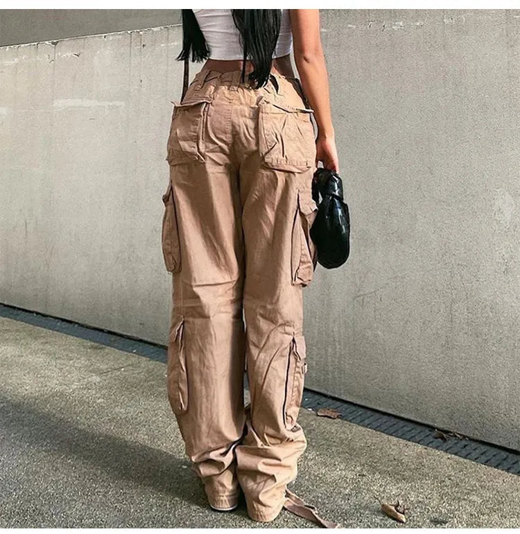 Cargo Y2K Baggy Low Waist Straight Trousers