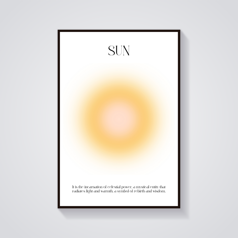 Vintage Sun Art Print - Celestial Power Room Decor Poster