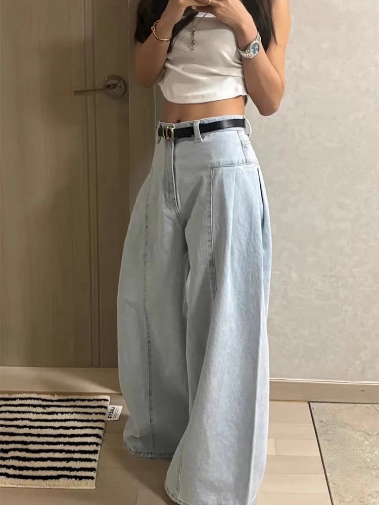 Chic Y2K High Waist Curved Barrel Jeans
