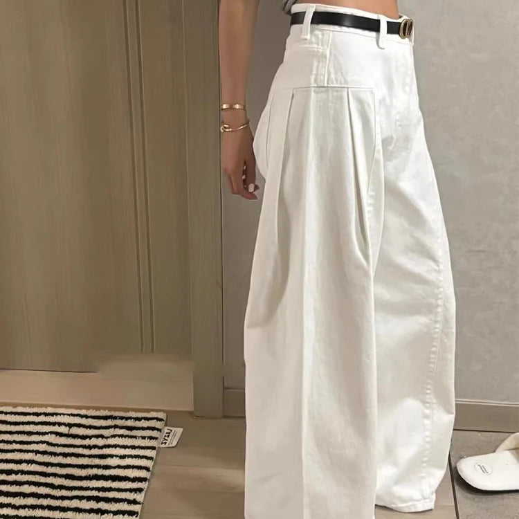 Chic Y2K High Waist Curved Barrel Jeans