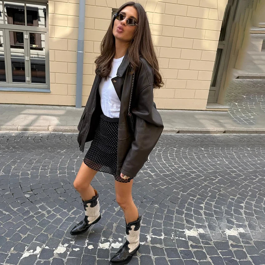 Chic Y2K Polka Dot Layered Mesh Mini Skirt