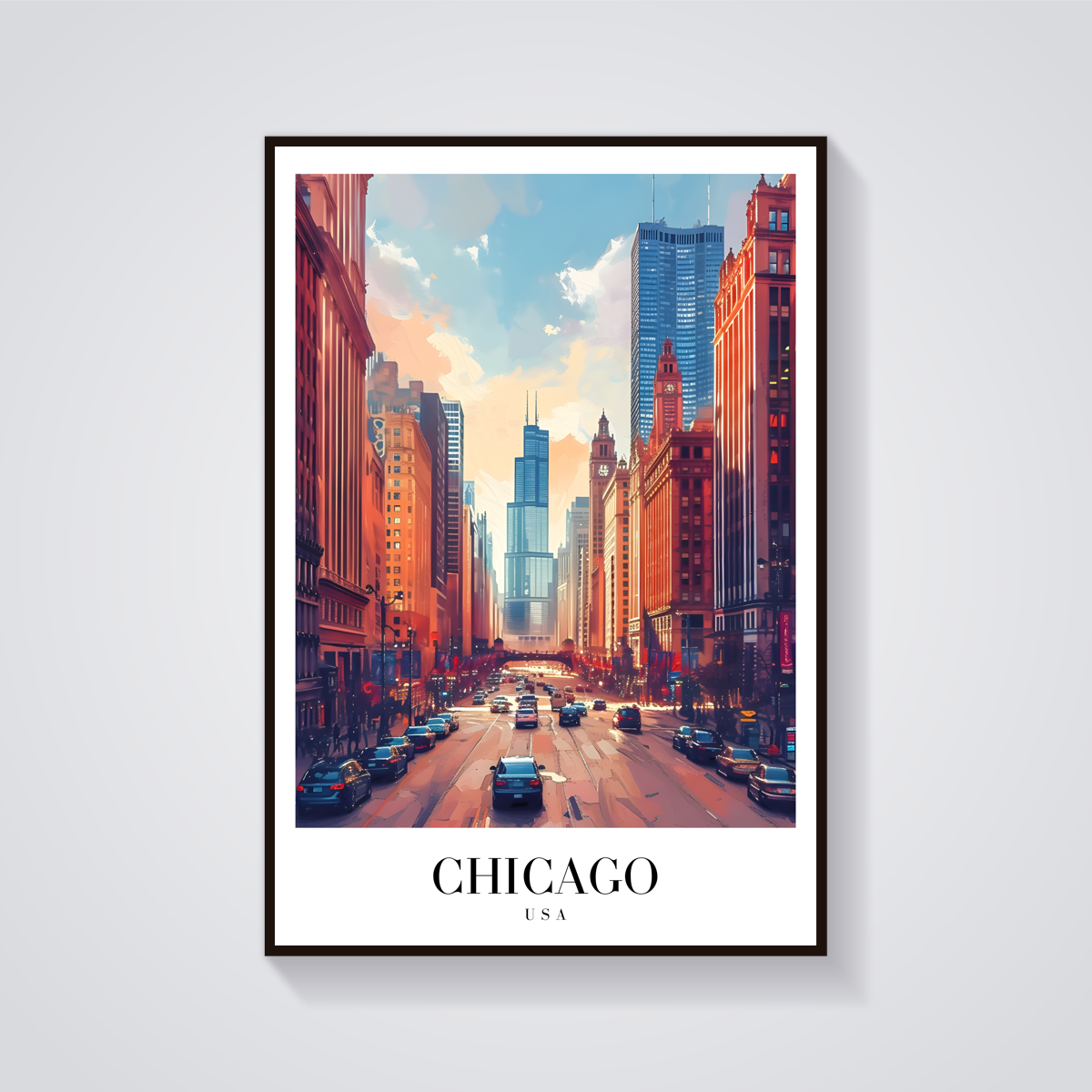 Chicago Downtown Vintage Poster