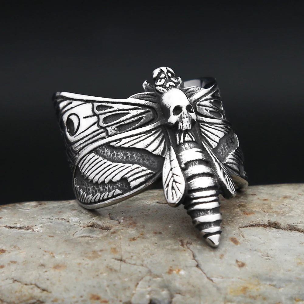 Chunky Y2K Gothic Butterfly Ring