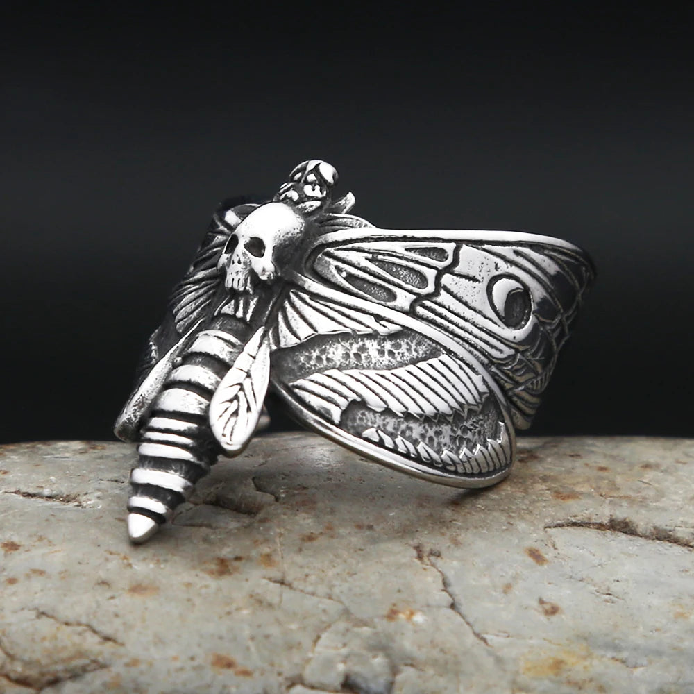 Chunky Y2K Gothic Butterfly Ring