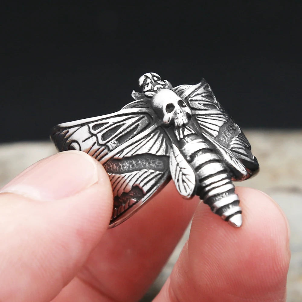 Chunky Y2K Gothic Butterfly Ring