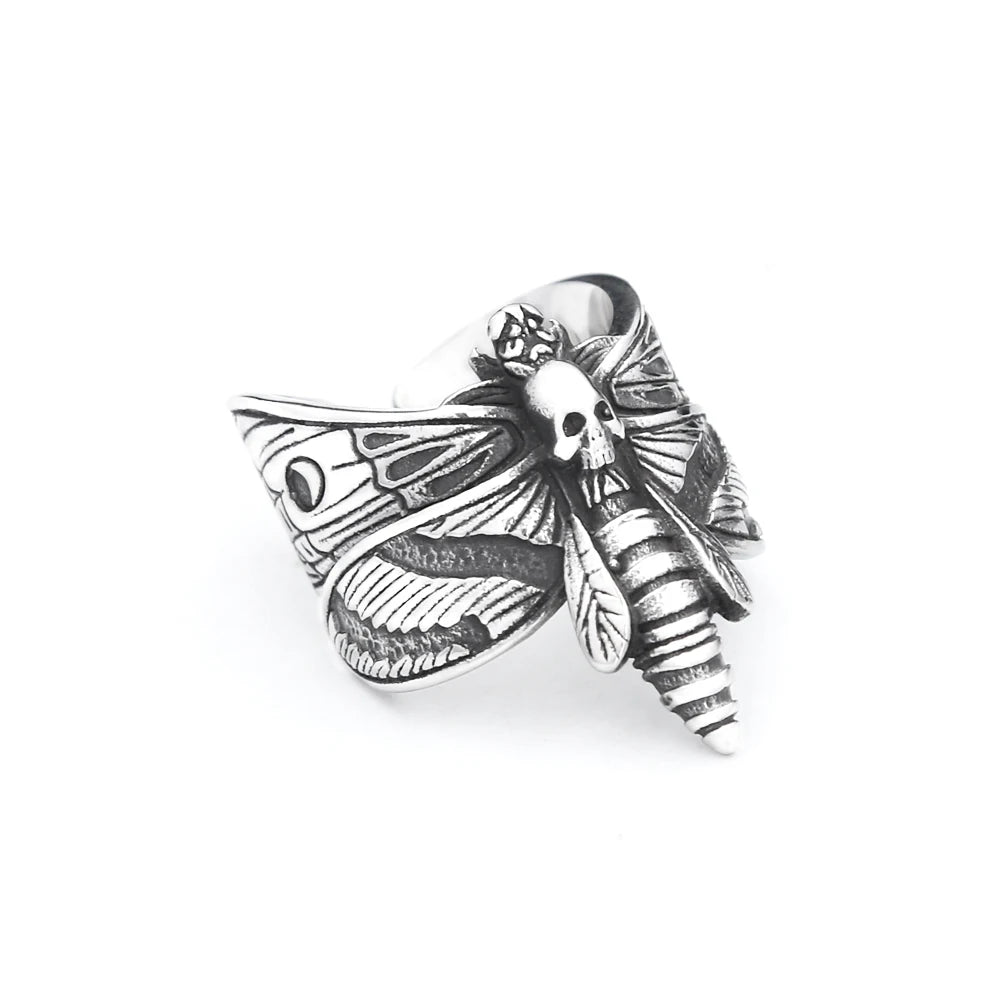 Chunky Y2K Gothic Butterfly Ring
