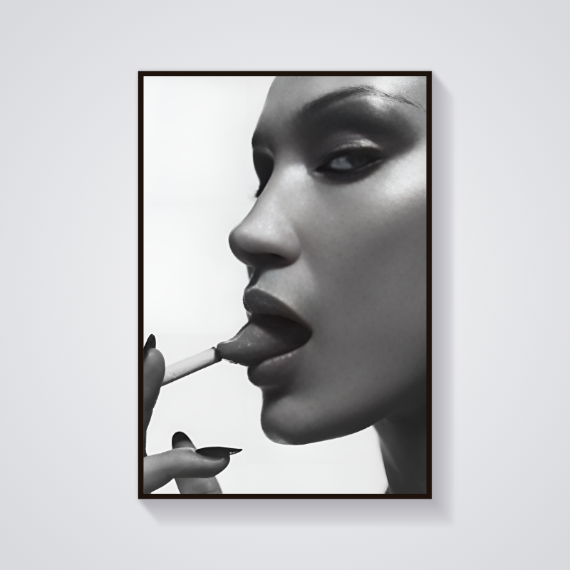 Y2K Cig Burn Greyscale Poster