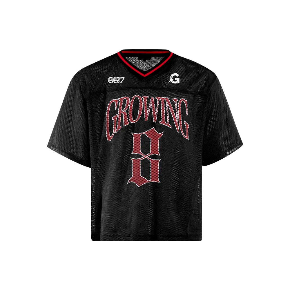 Classic Football "Growing" Y2K Mesh V Neck Jersey