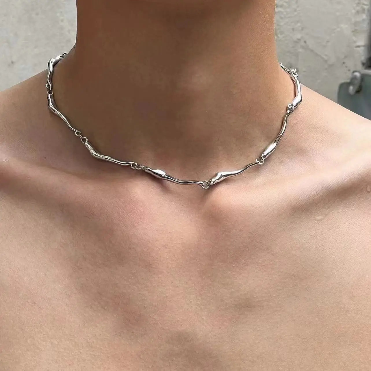 Connected Bones Metal Necklace