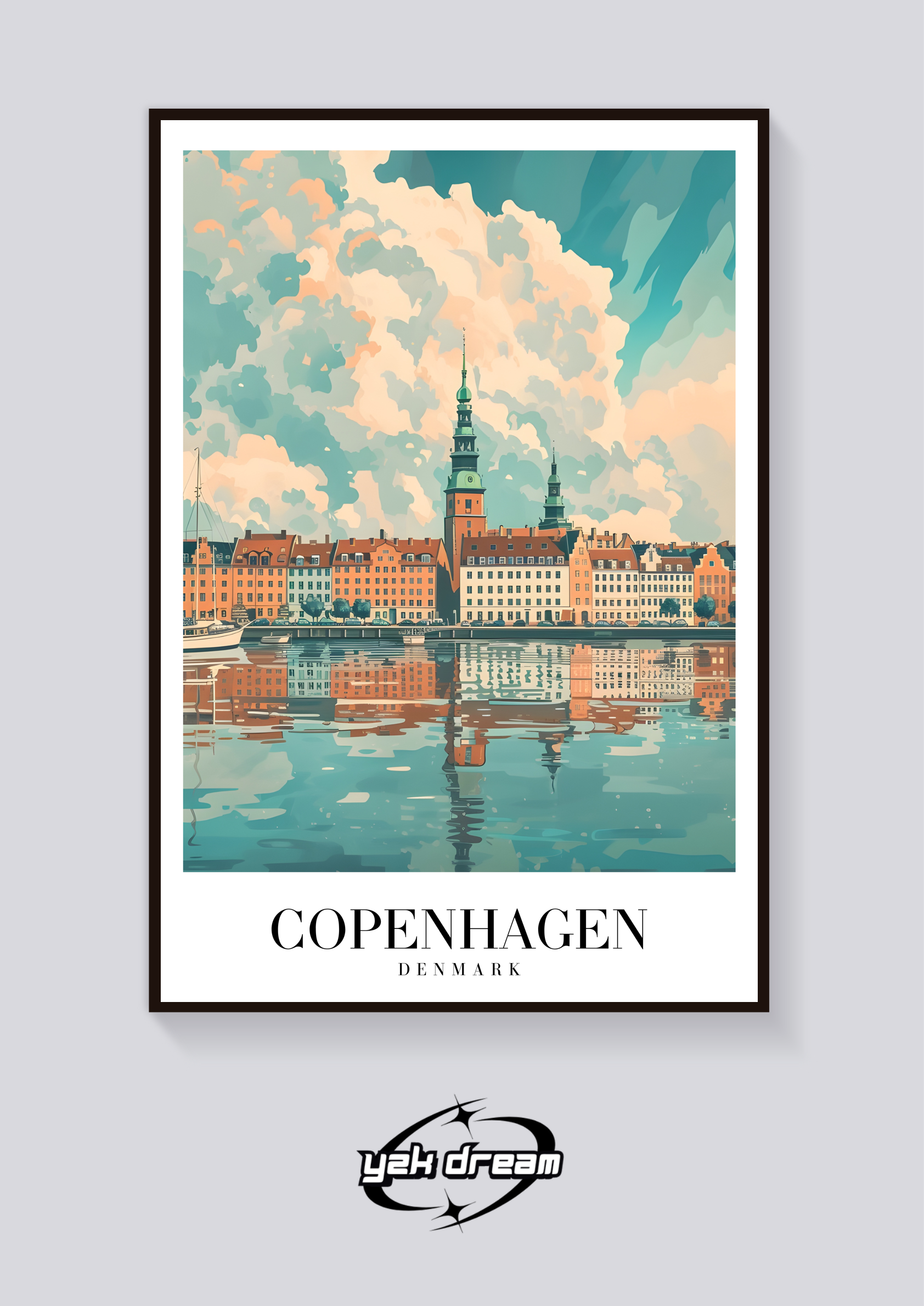 Copenhagen Canals Vintage Poster