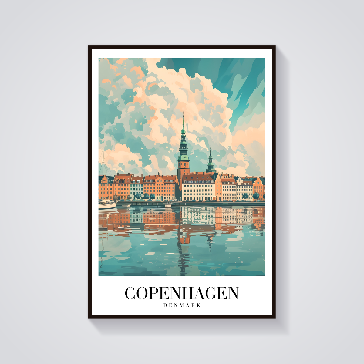 Copenhagen Canals Vintage Poster