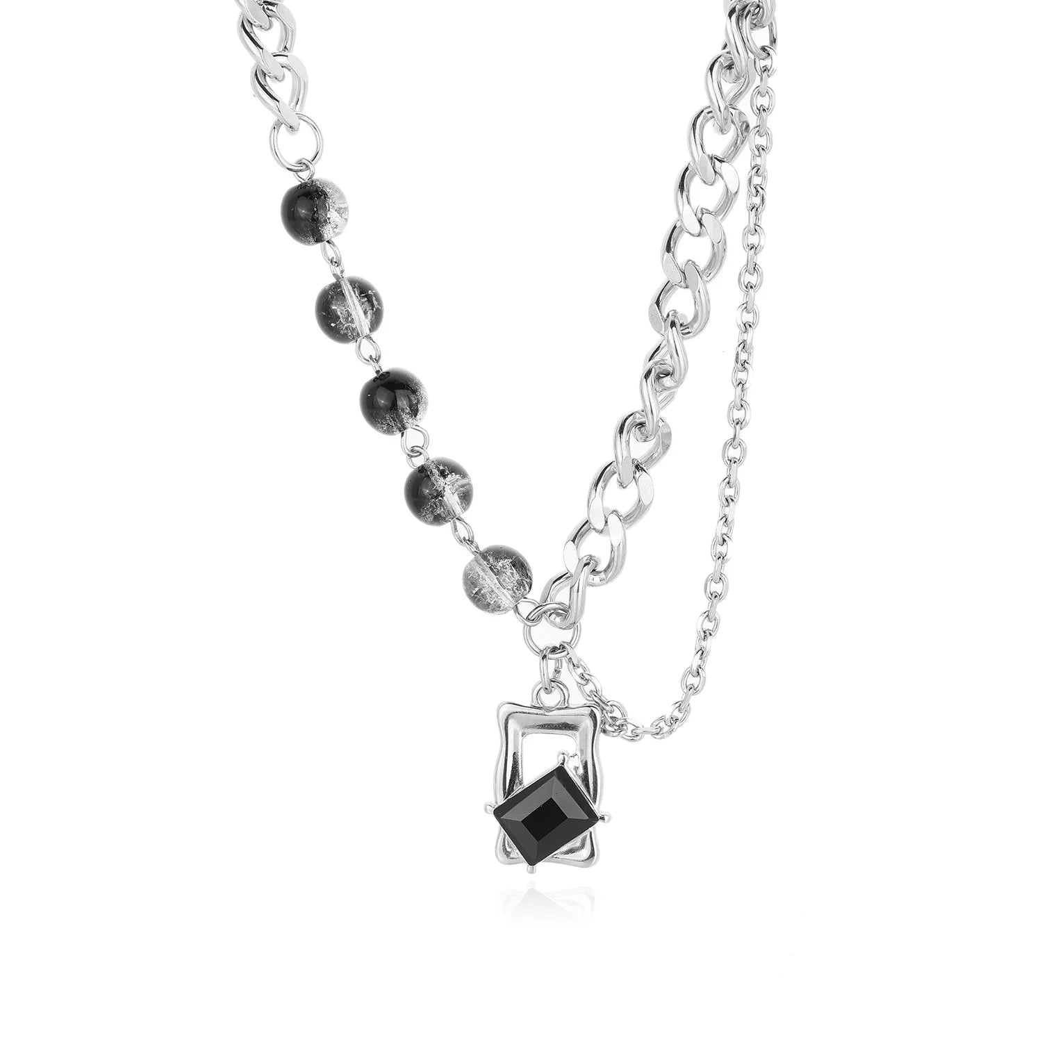 Cracked Imitation Pearl Necklace