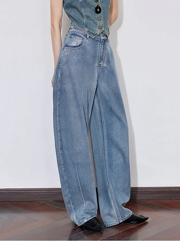 Denim Y2K Mid Waist Boyfriend Fit Jeans