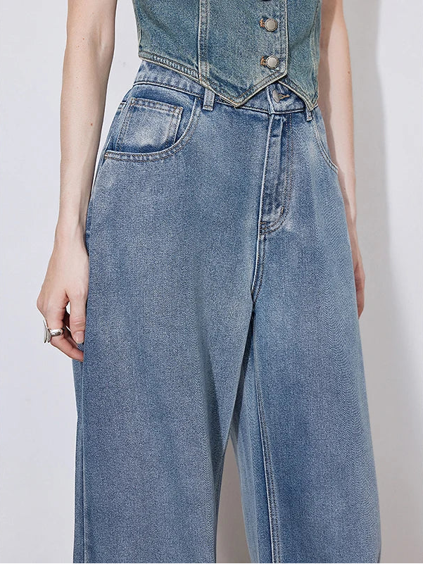 Denim Y2K Mid Waist Boyfriend Fit Jeans