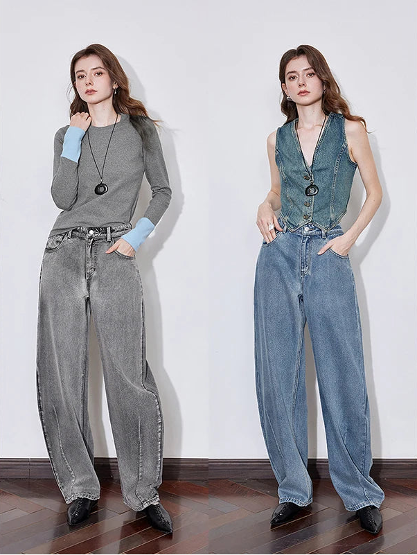 Denim Y2K Mid Waist Boyfriend Fit Jeans