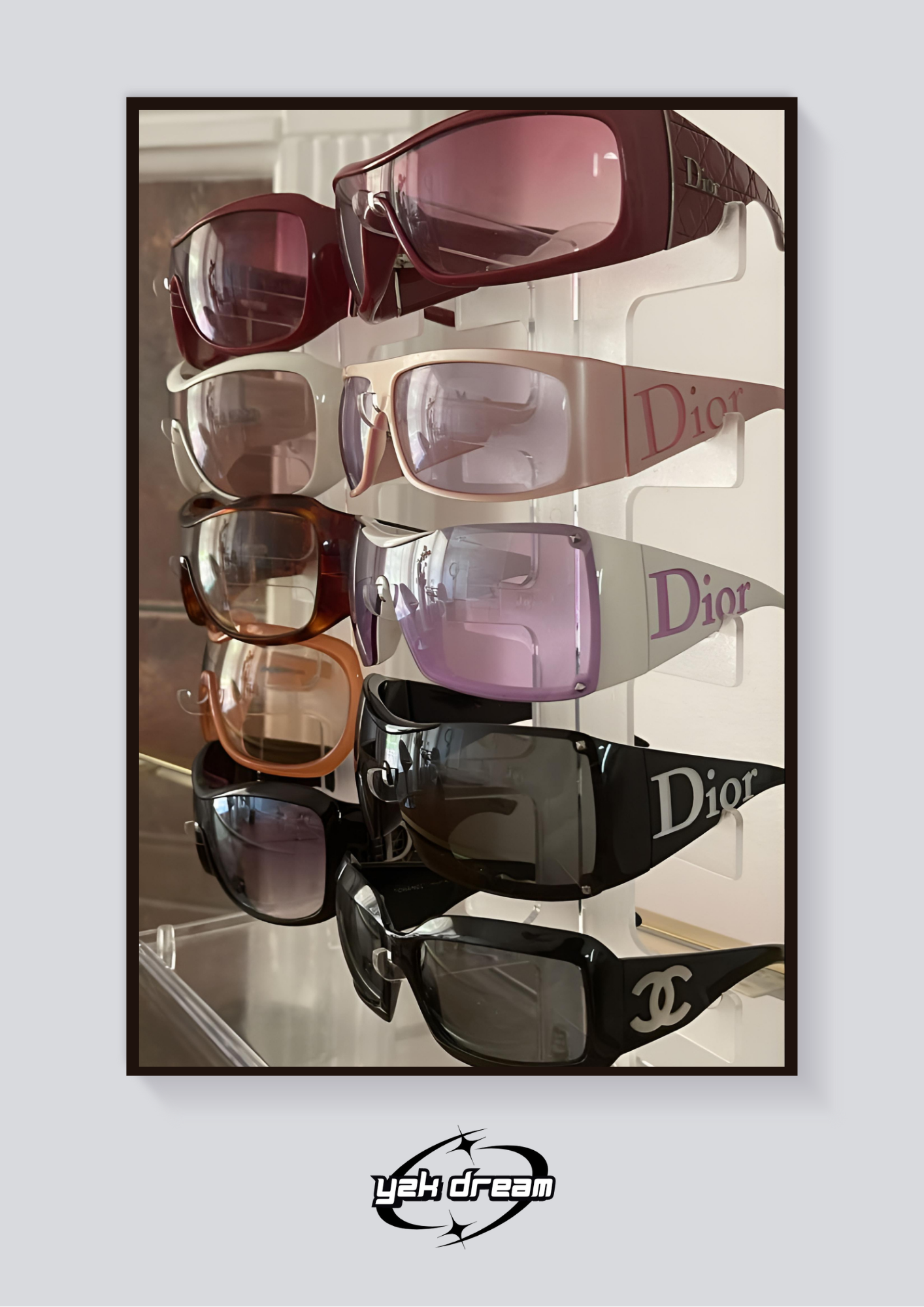 Y2K Dior Shades Stack Poster