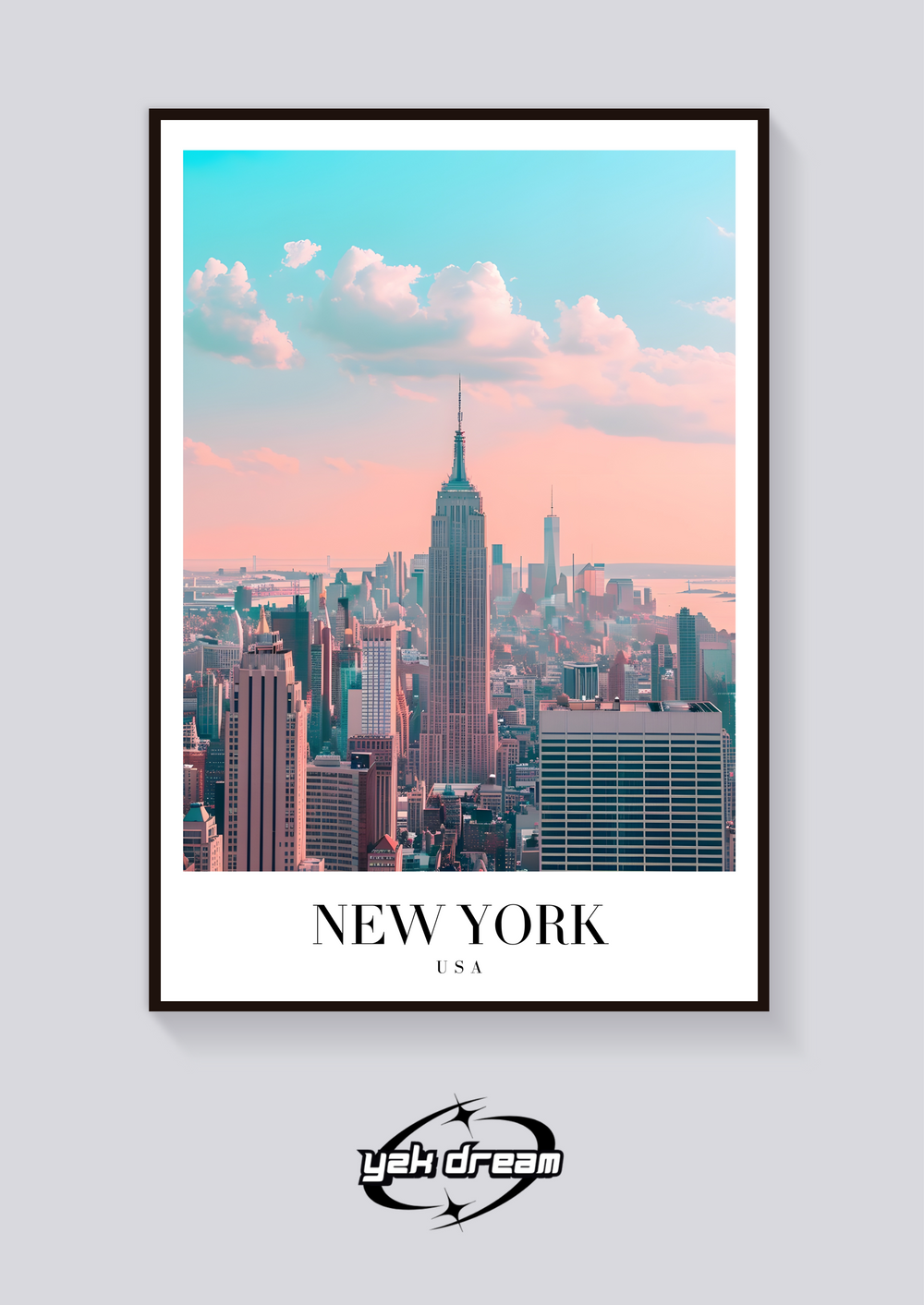 Vintage New York Travel Poster - Empire State Building Print