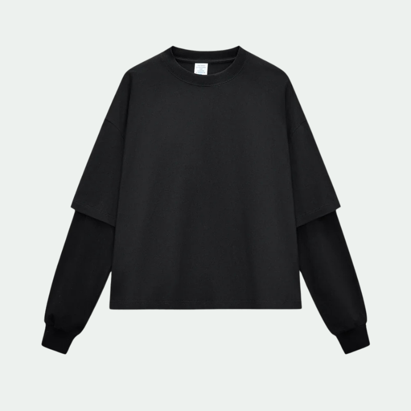 Essentials Y2K Origin 280gsm Mock Two Piece Long Sleeve Top