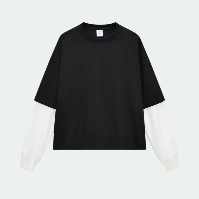 Essentials Y2K Origin 280gsm Mock Two Piece Long Sleeve Top