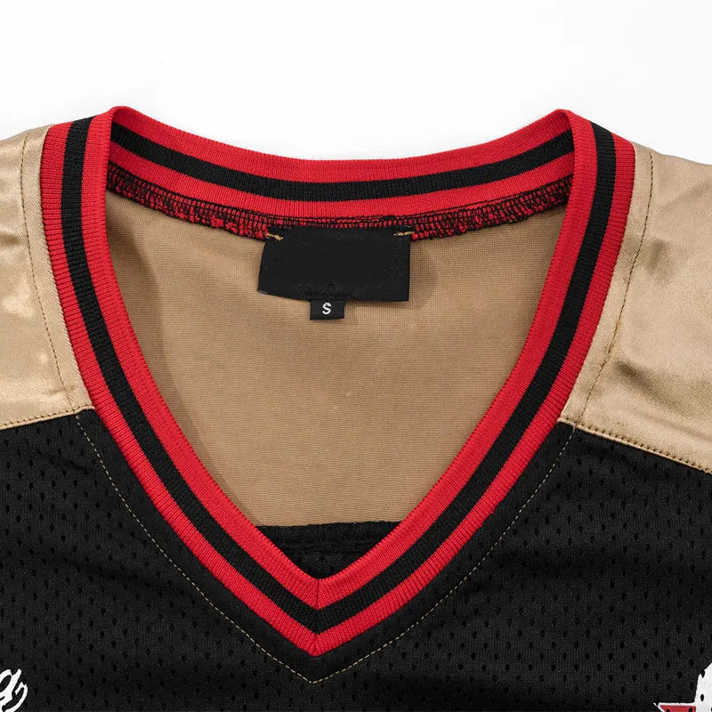 Gold Accent "Growing the World" Y2K Football Jersey
