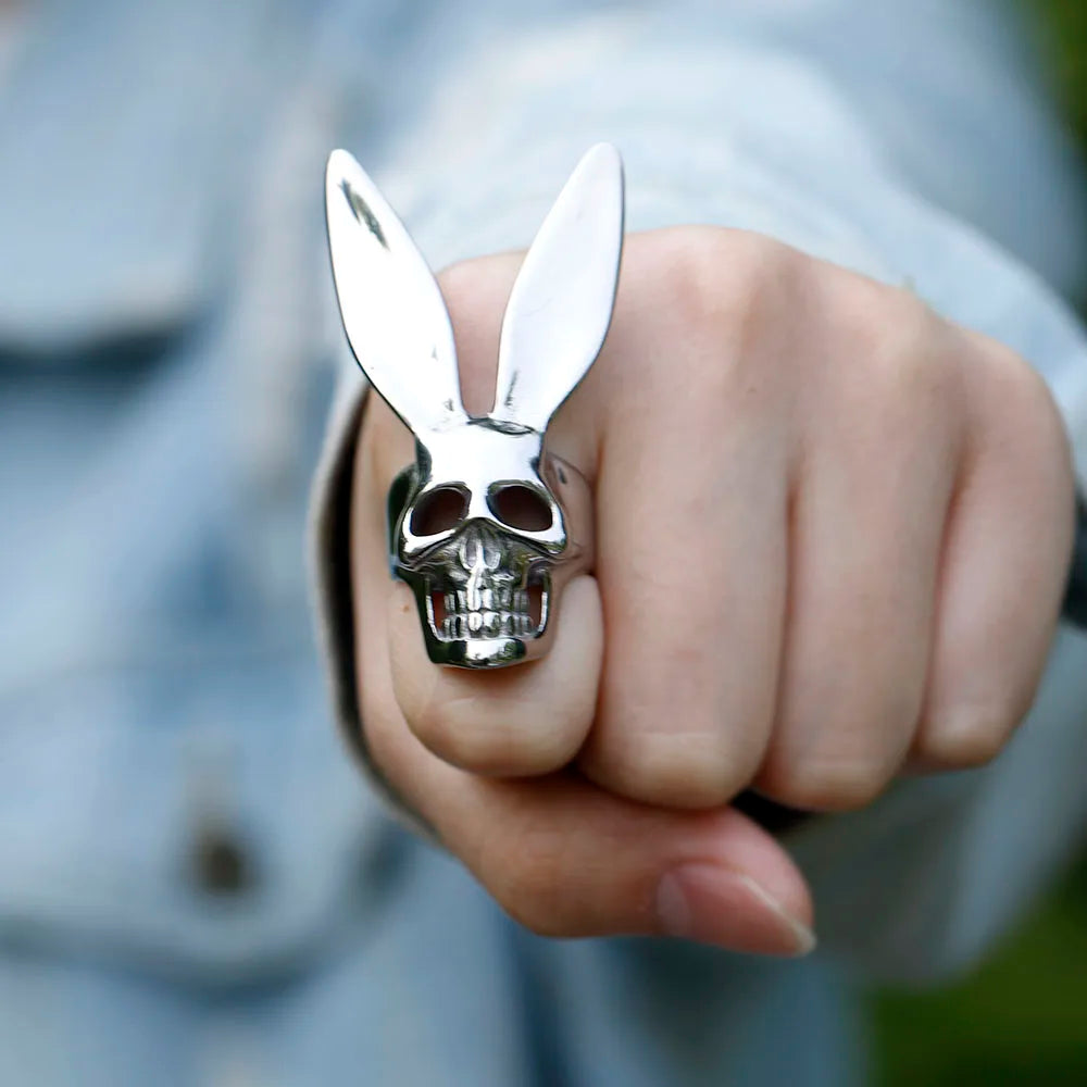 Halloween Skull Bunny Mask Ring