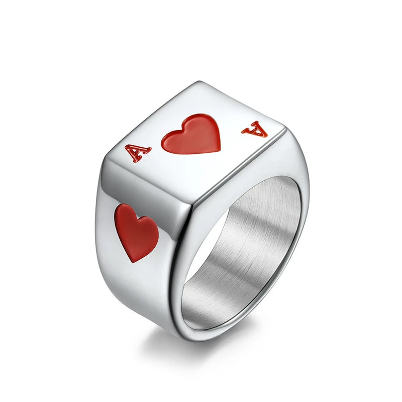 Hearts And Spades Signet Ring