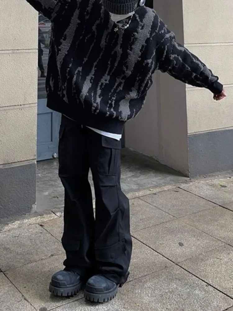 High Waist Y2K Multi Cargo Trousers