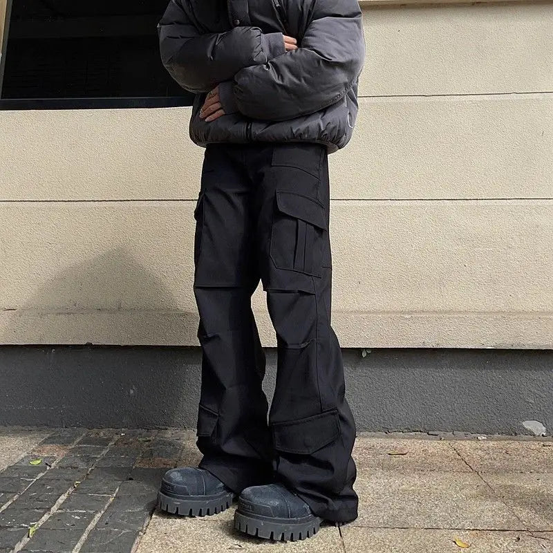 High Waist Y2K Multi Cargo Trousers