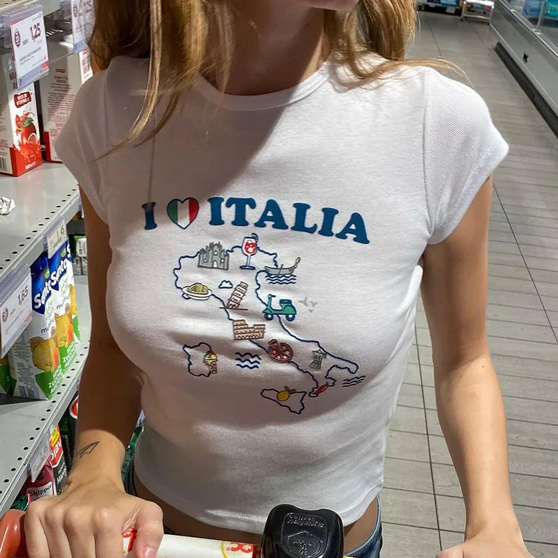 Italy Love Crop Top