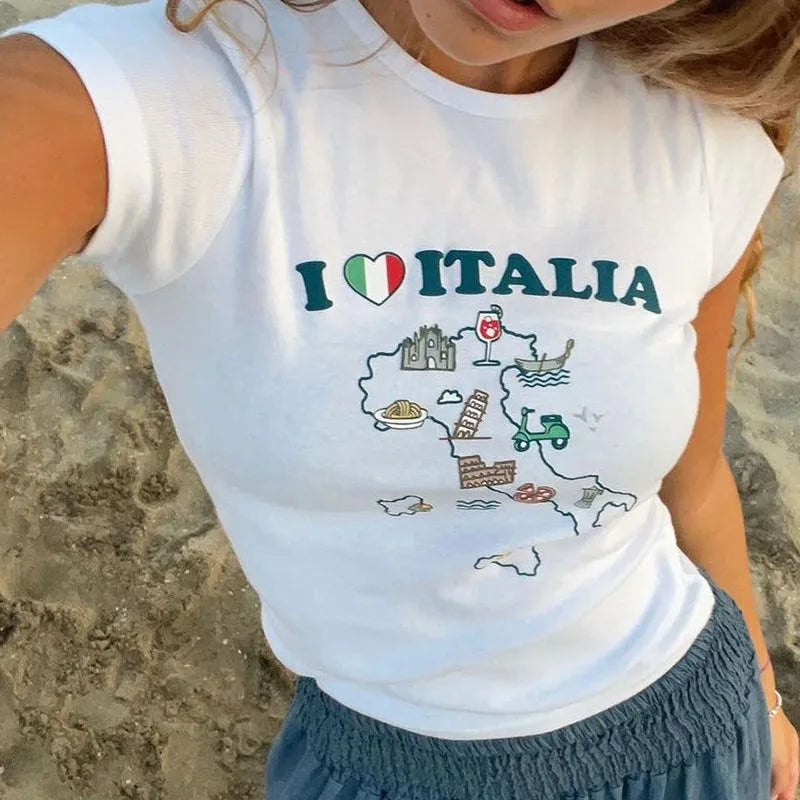 Italy Love Crop Top