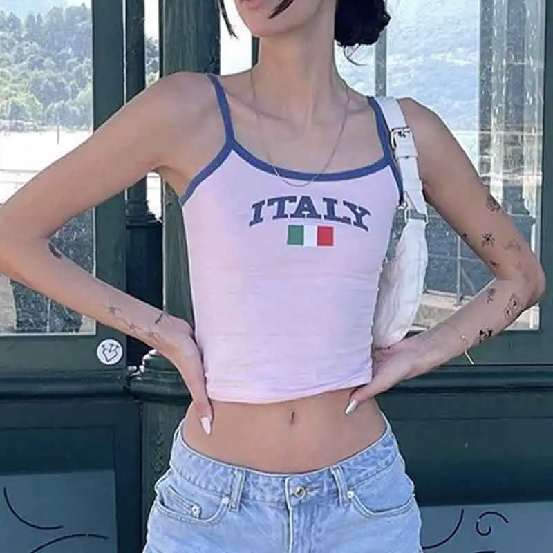 Italy Pink Cute Tank Top