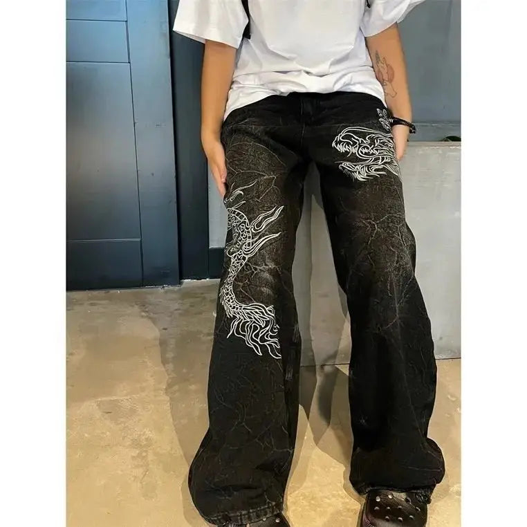 Japanese Embroidered Y2K Jeans