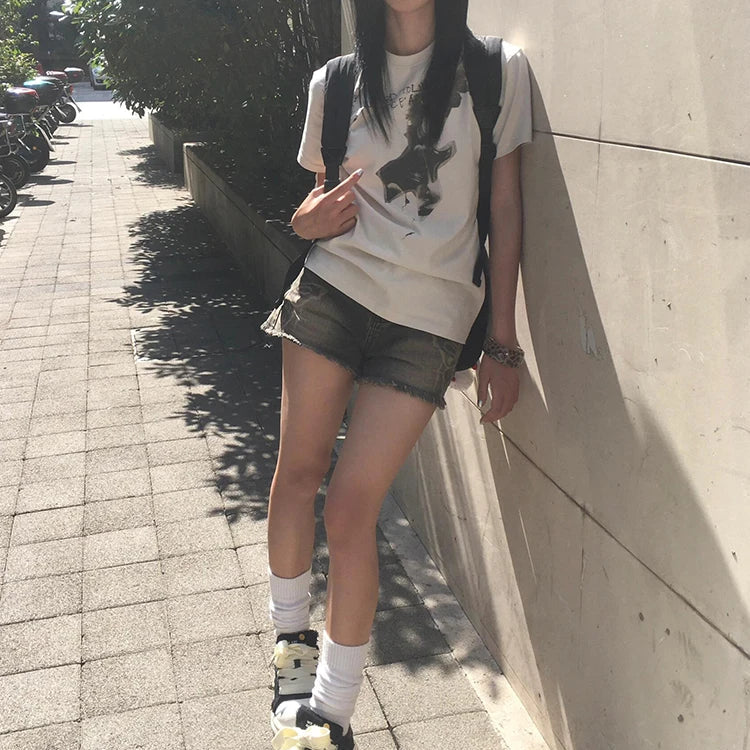 Japanese Grunge Y2K Rockstar Graphic T Shirt