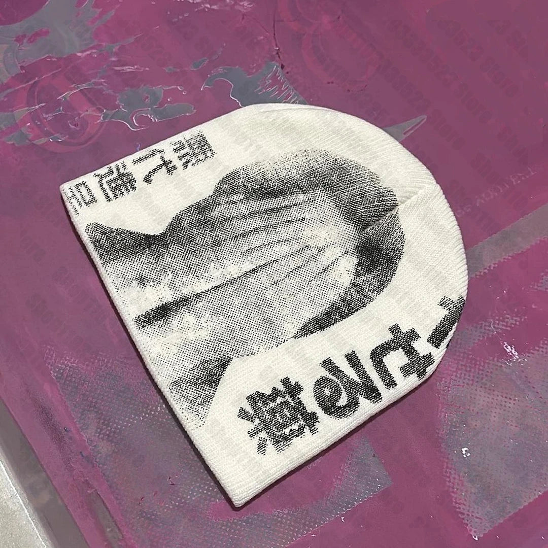 Japanese Y2K Graphic Beanie