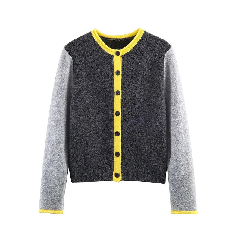 Knitted Y2K Vintage Grey Button Up Cardigan