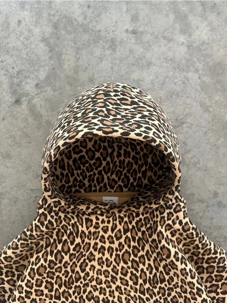 Leopard Print Y2K Graphic Hoodie