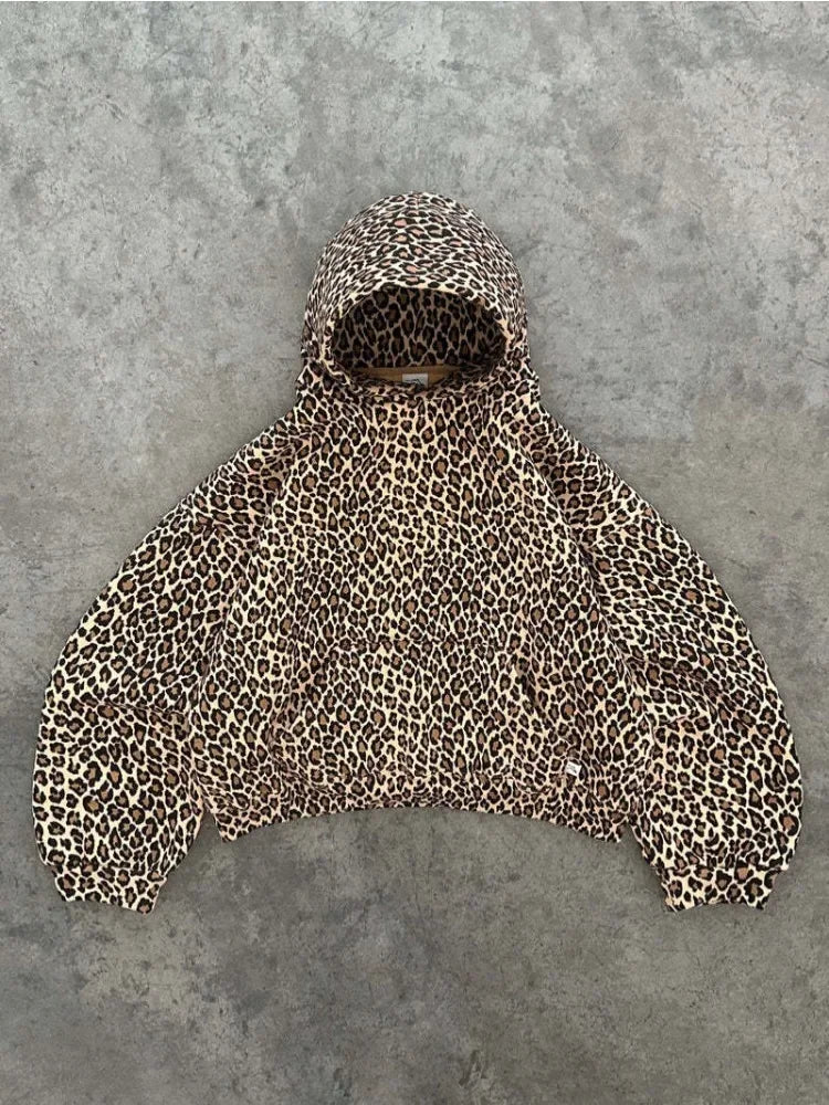 Leopard Print Y2K Graphic Hoodie