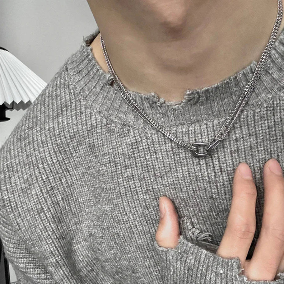 Locked Links Pendant Necklace