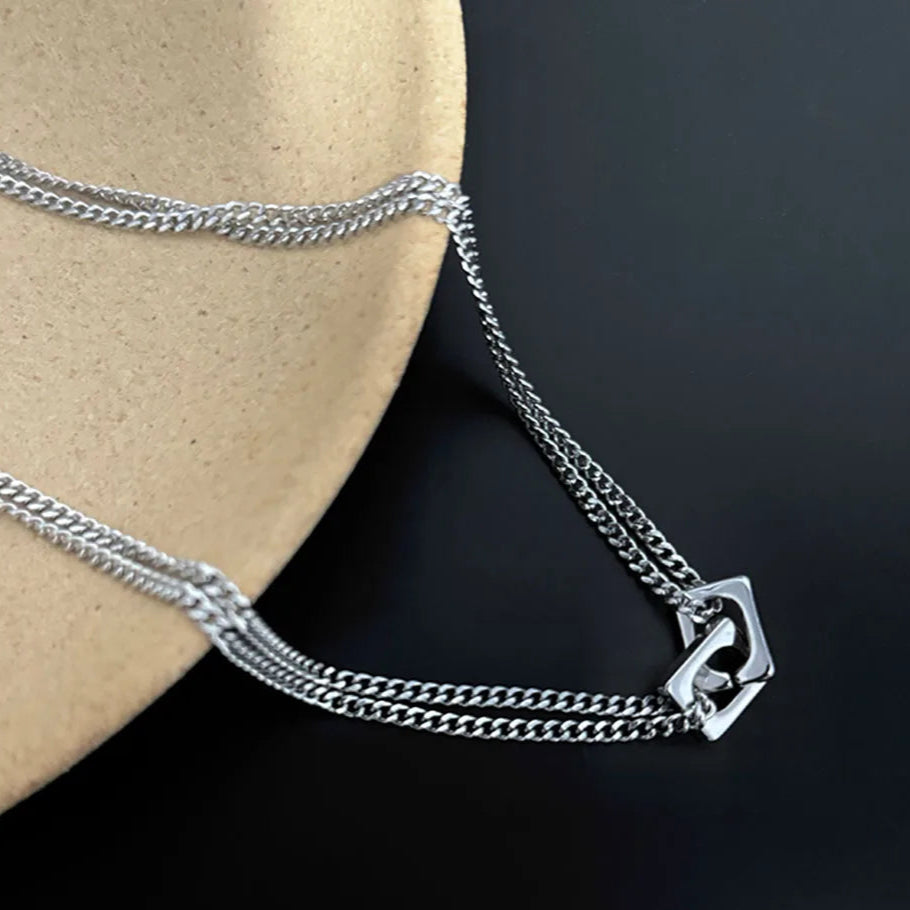 Locked Links Pendant Necklace