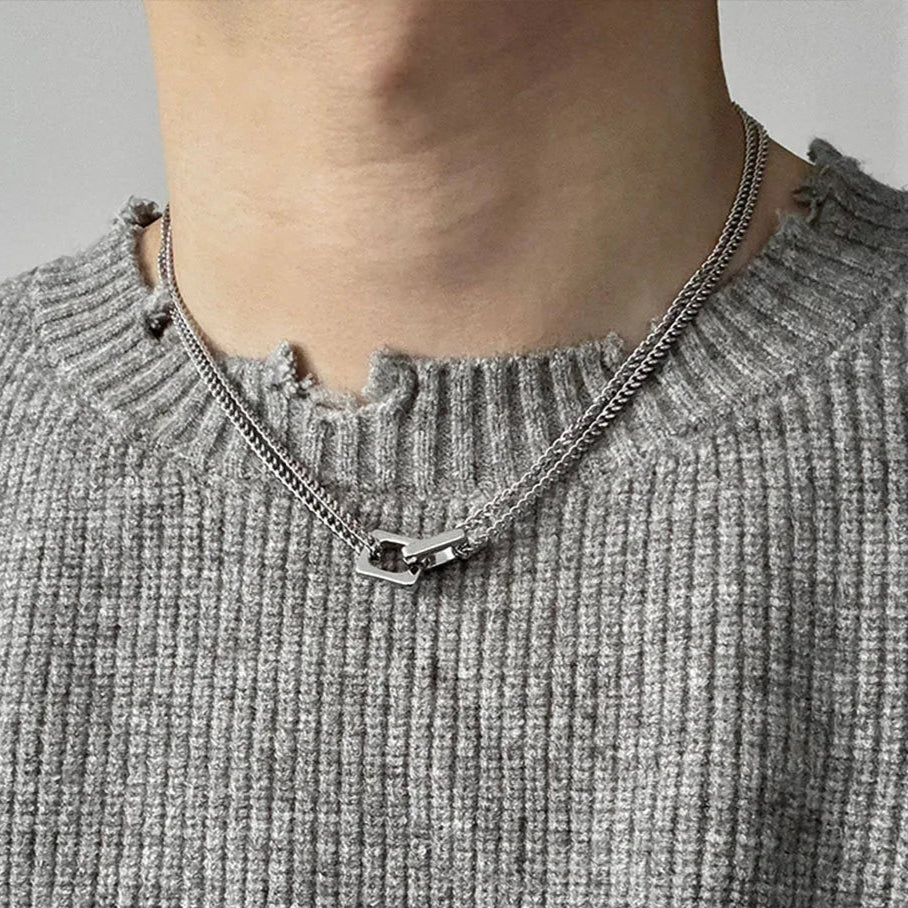 Locked Links Pendant Necklace