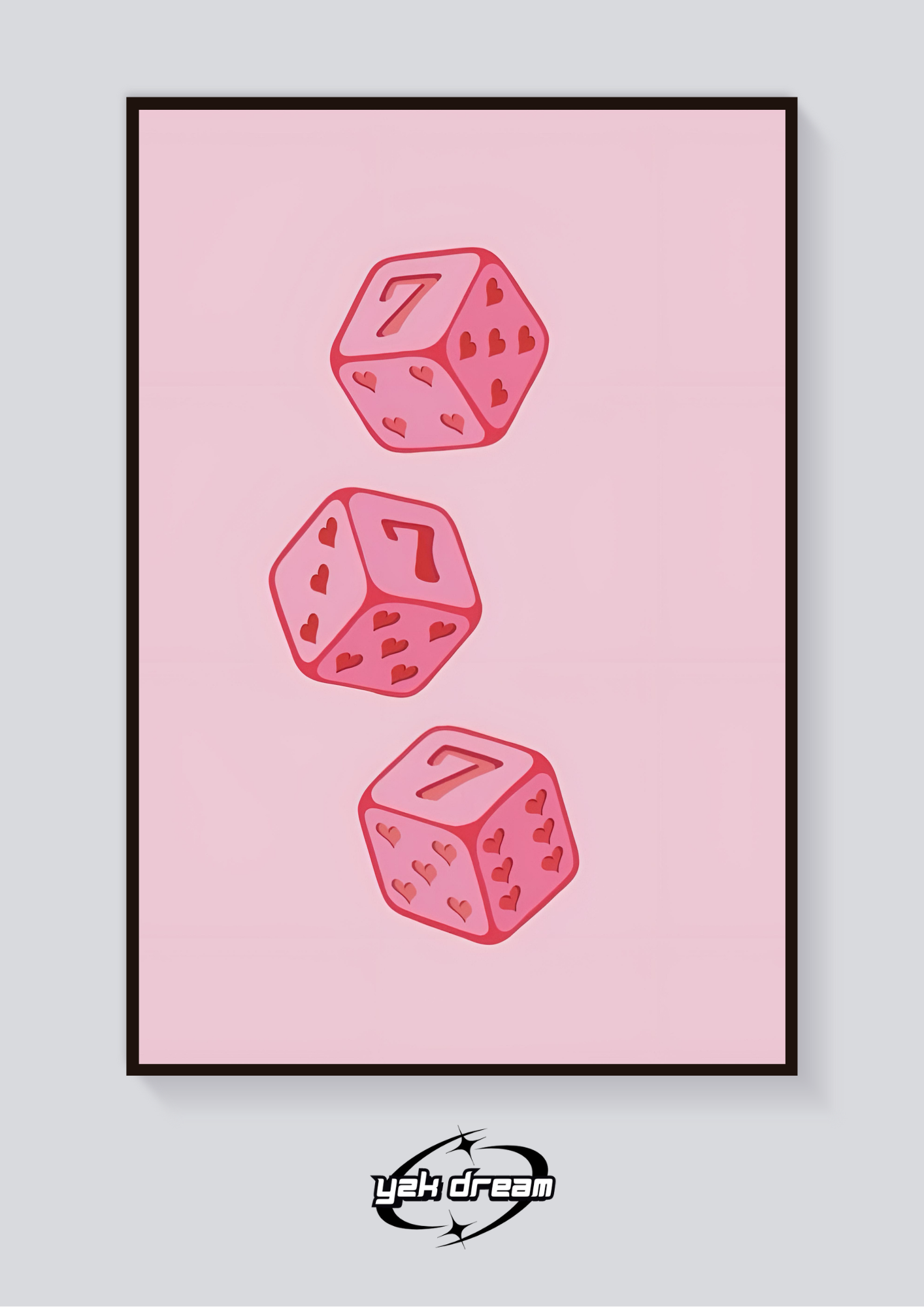 Lucky Pink Dice Poster